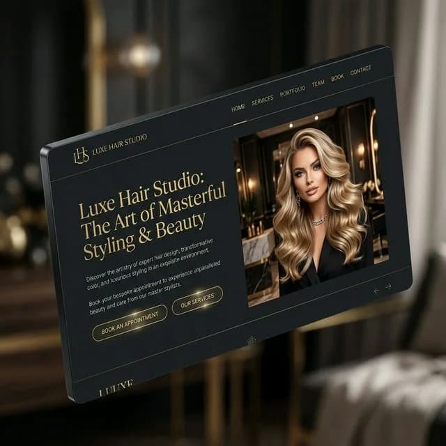 Luxe Hair Studio — Salon & Spa website design by Shopfront Digital